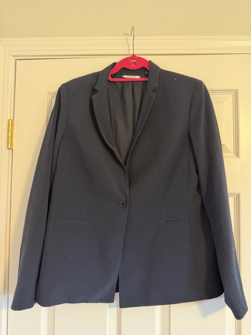 Tahari Navy Single-Button Blazer